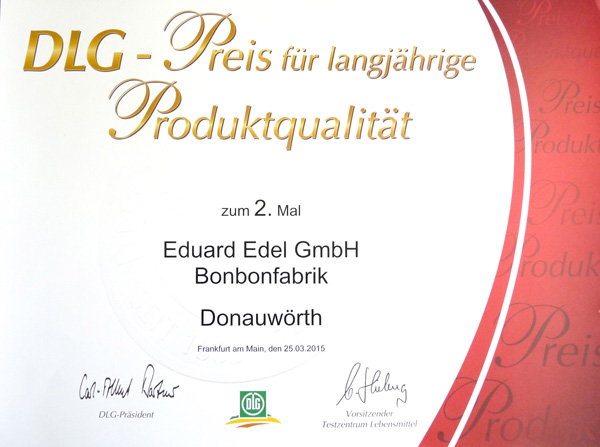 DLG 2015 Produktqualität bei Edel