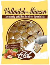 Vollmilch-Münzen von Edel mit neuer Beutelverpackung