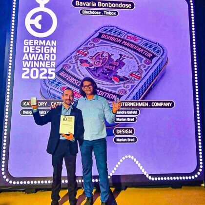 Die von Marian Brad gestaltete 160-Jahre Edel-Jubiläums-Bonbondose erhält den German Design Award auf der Ambiente in Frankfurt