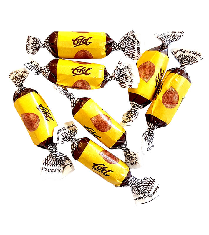 Milch-Haselnuss-Röllchen gefüllt