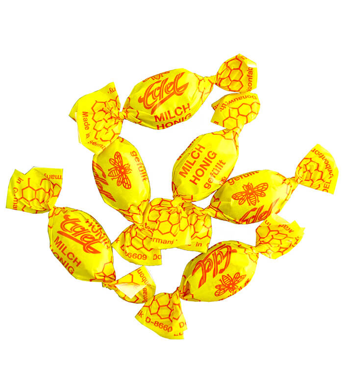 Milch-Honig gefüllt