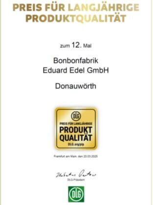 Preis für langjährige Produktqualität